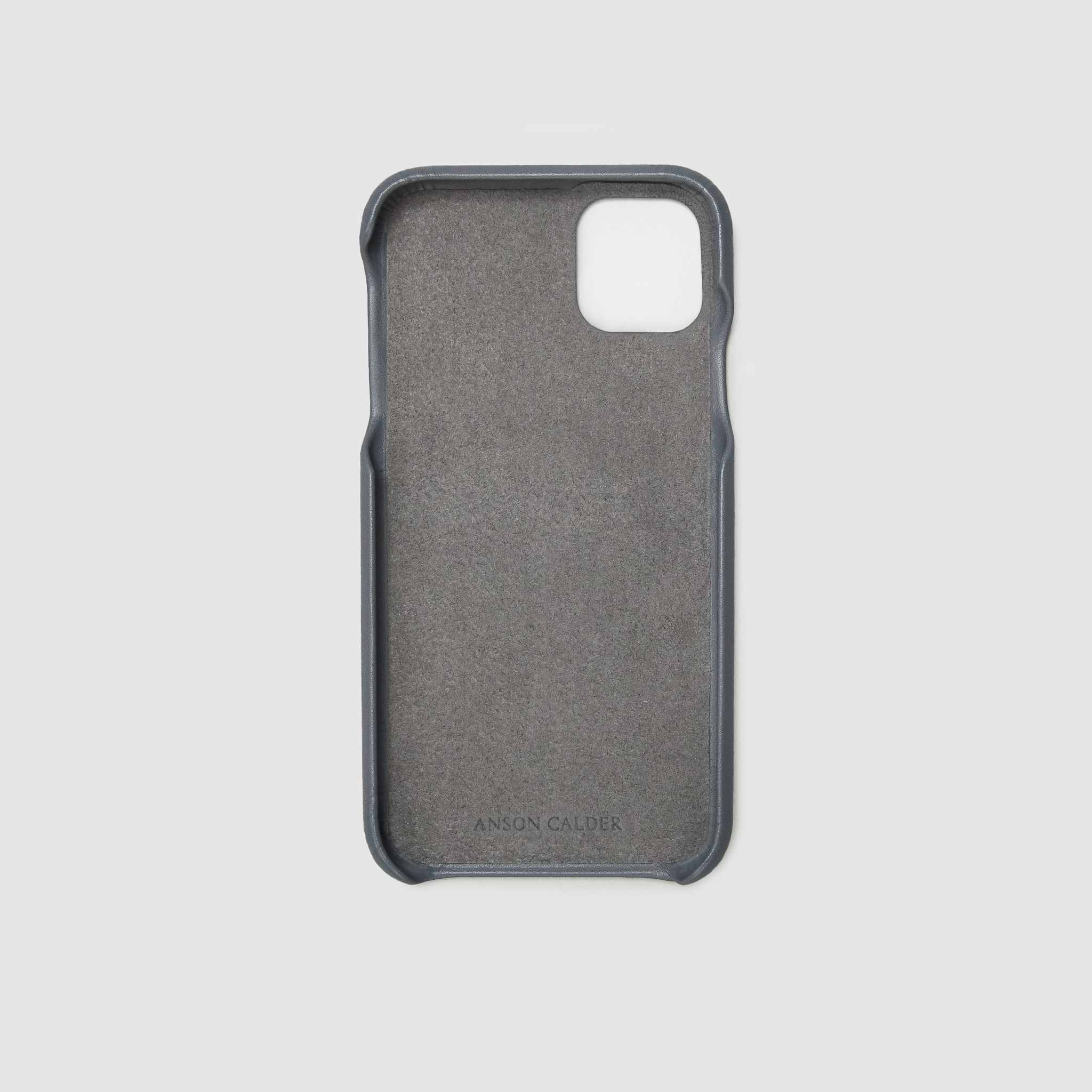 anson calder iphone case french calfskin 11 eleven pro max leather !iphone11pro-iphone11promax  _steel-grey