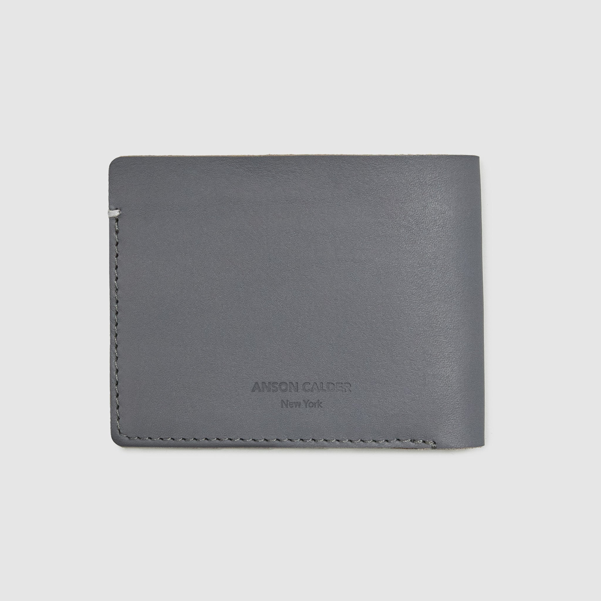 Anson Calder Billfold Wallet French Calfskin Leather _steel-grey