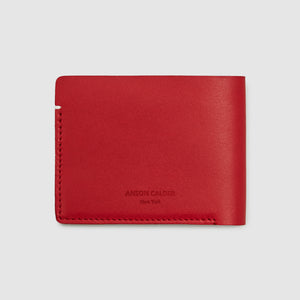 Anson Calder Billfold Wallet French Calfskin Leather _red