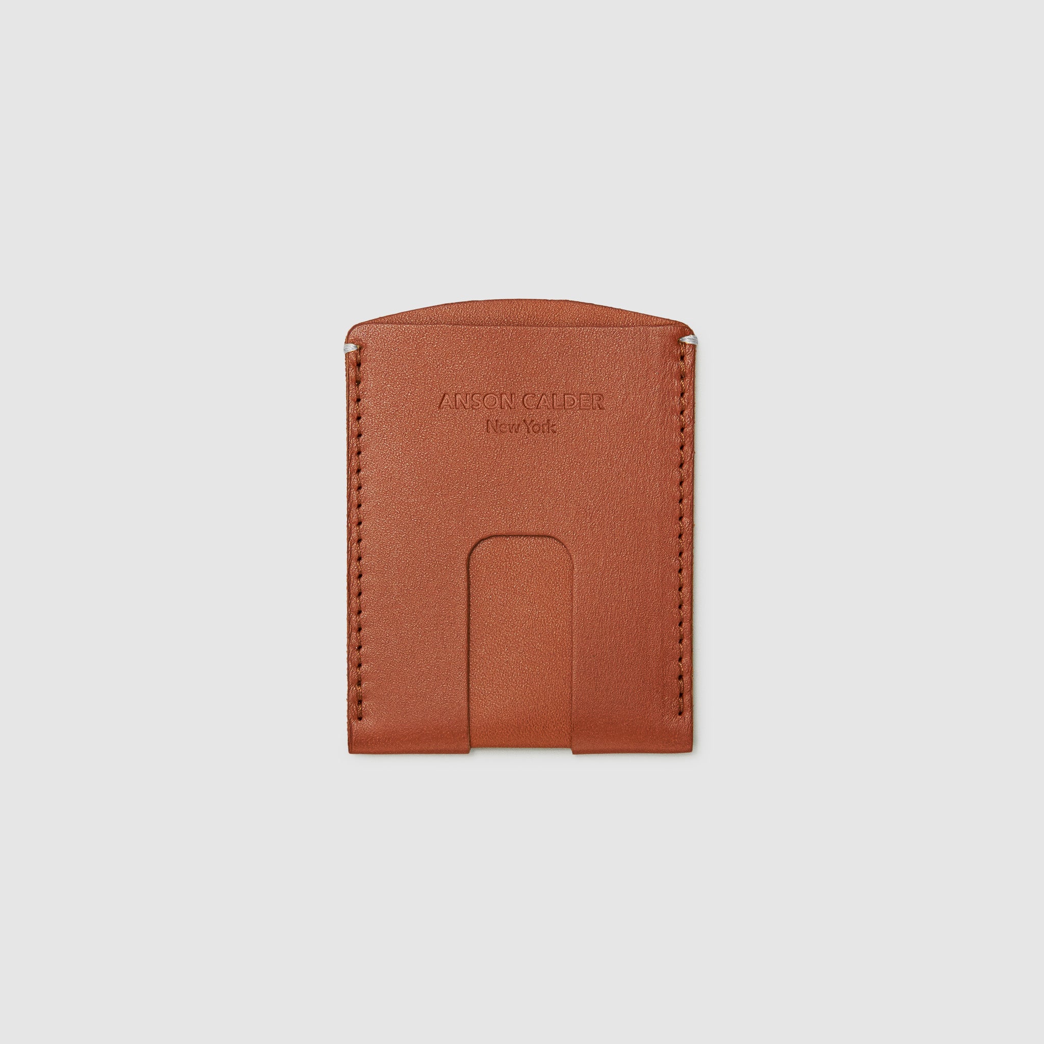 Anson Calder Card Holder Wallet french calfskin leather _cognac