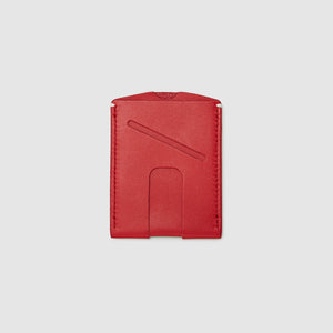 Anson Calder Card Holder Wallet french calfskin leather with cash slot _red