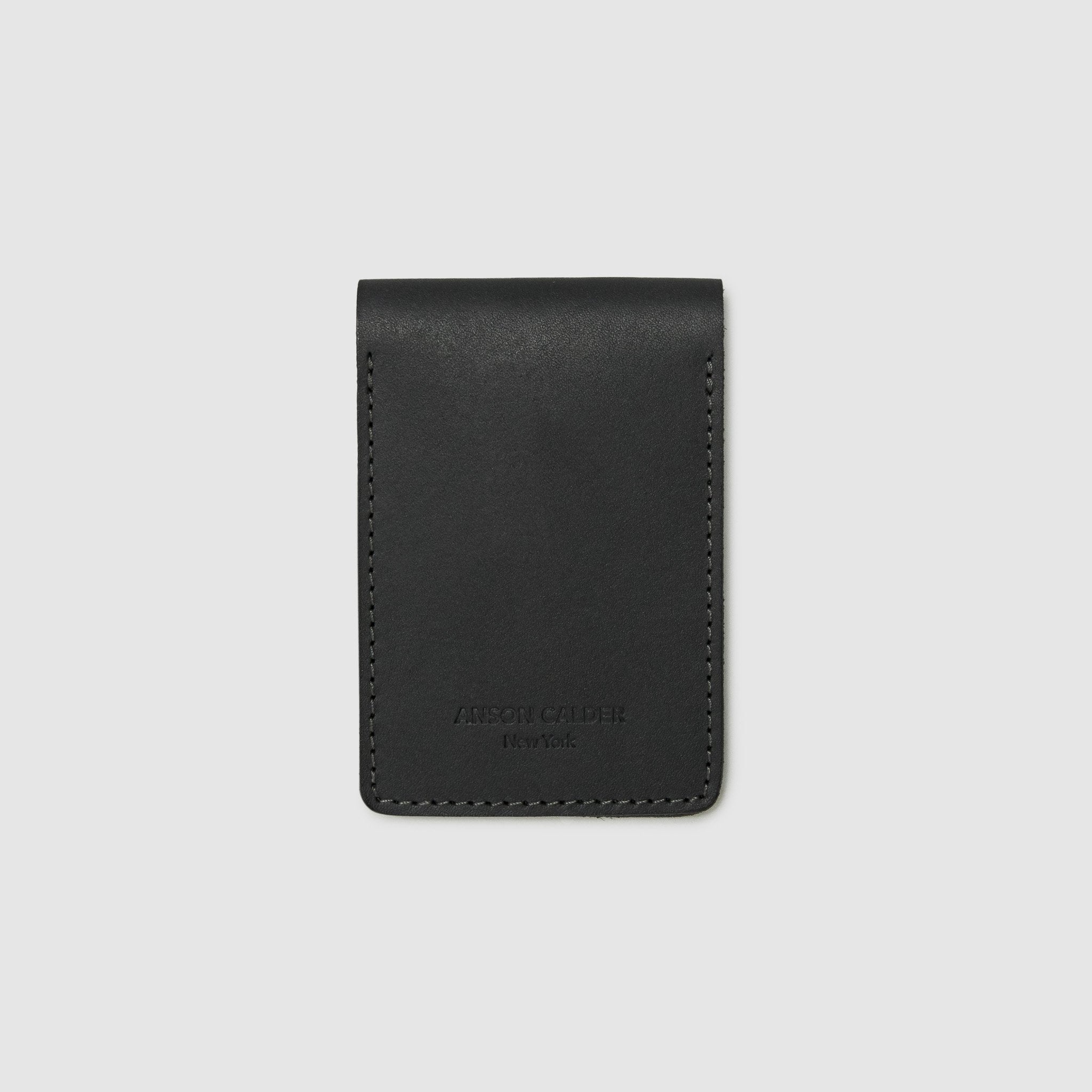 Anson Calder bifold Wallet with coin pocket RFID french calfskin leather _black