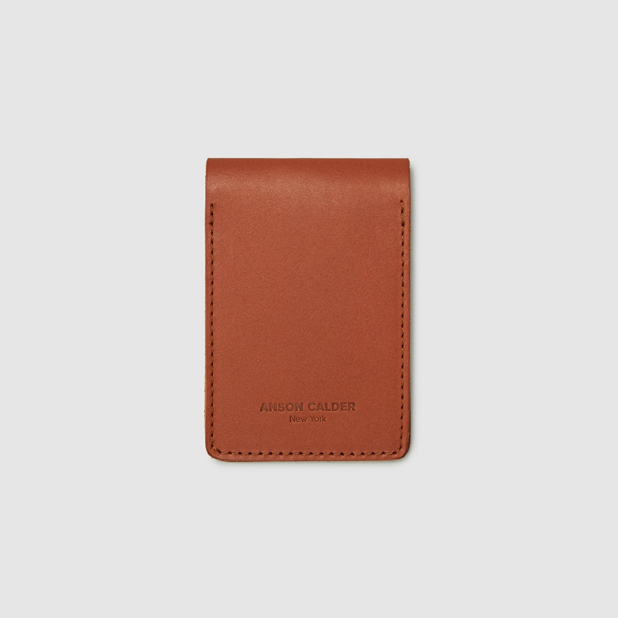 Anson Calder bifold Wallet with coin pocket RFID french calfskin leather _cognac