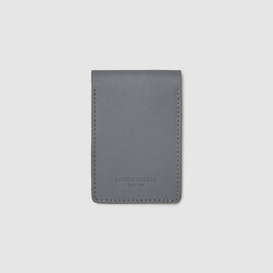 Anson Calder bifold or business card Wallet RFID french calfskin leather _steel-grey