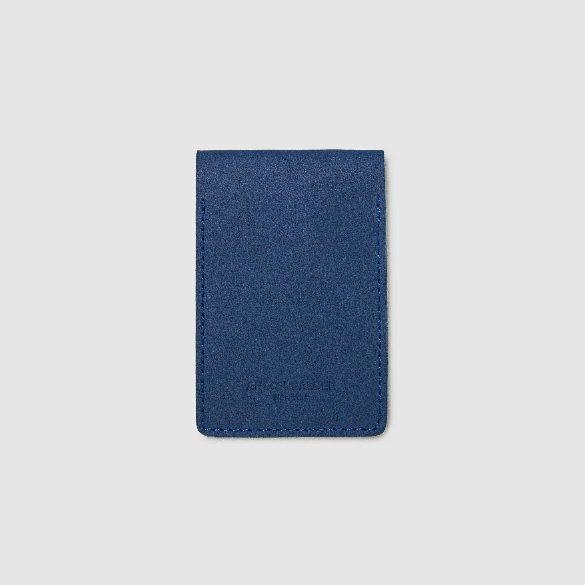 Anson Calder bifold or business card Wallet RFID french calfskin leather _cobalt