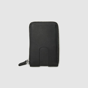 Anson Calder zip-around Wallet with zipper and pockets RFID french calfskin leather _black