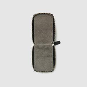 VEGAN Leather RFID Protected Plain Teal Metallic Zipper Wallet
