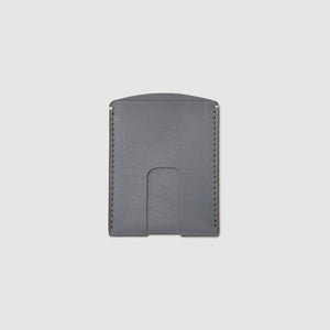 Anson Calder Card Holder Wallet french calfskin leather with cash slot _steel-grey