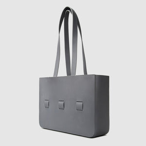 anson calder french calfskin leather tote _steel-grey