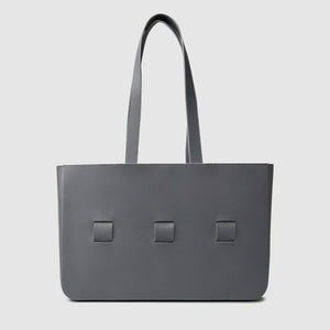 anson calder french calfskin leather tote _steel-grey