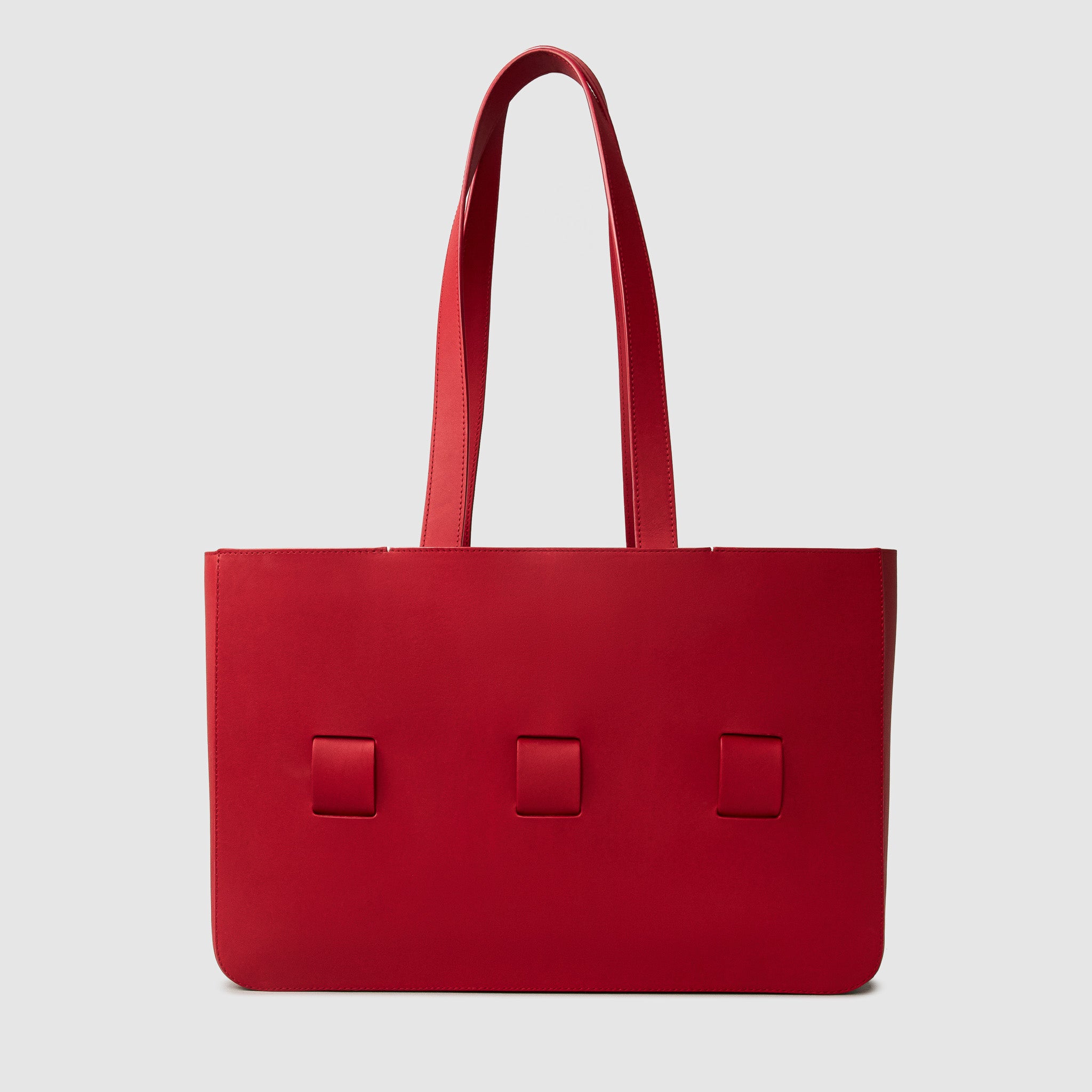 anson calder french calfskin leather tote _red