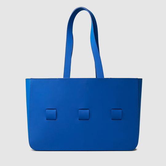 anson calder french calfskin leather tote _sport-blue