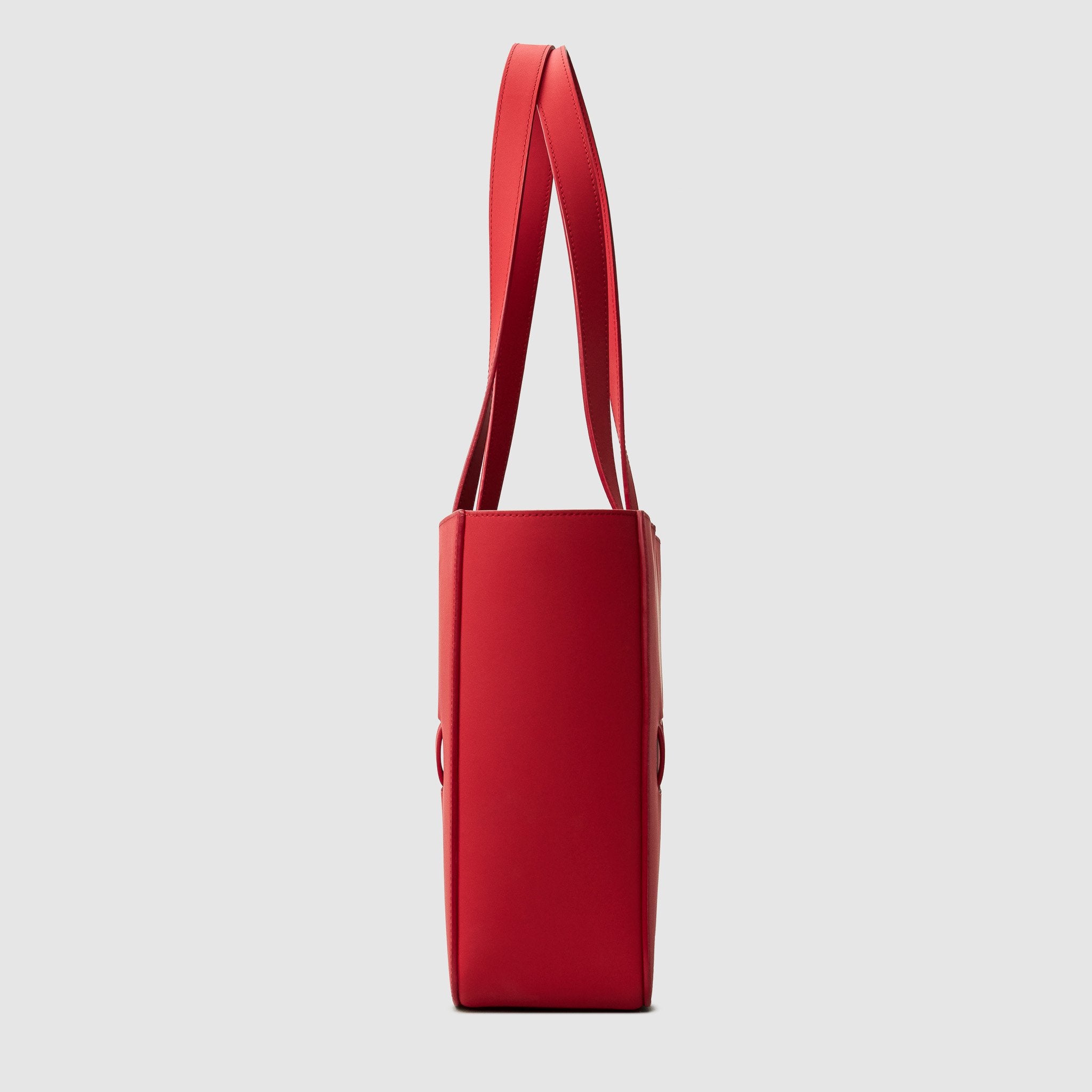 anson calder french calfskin leather tote _sport-red
