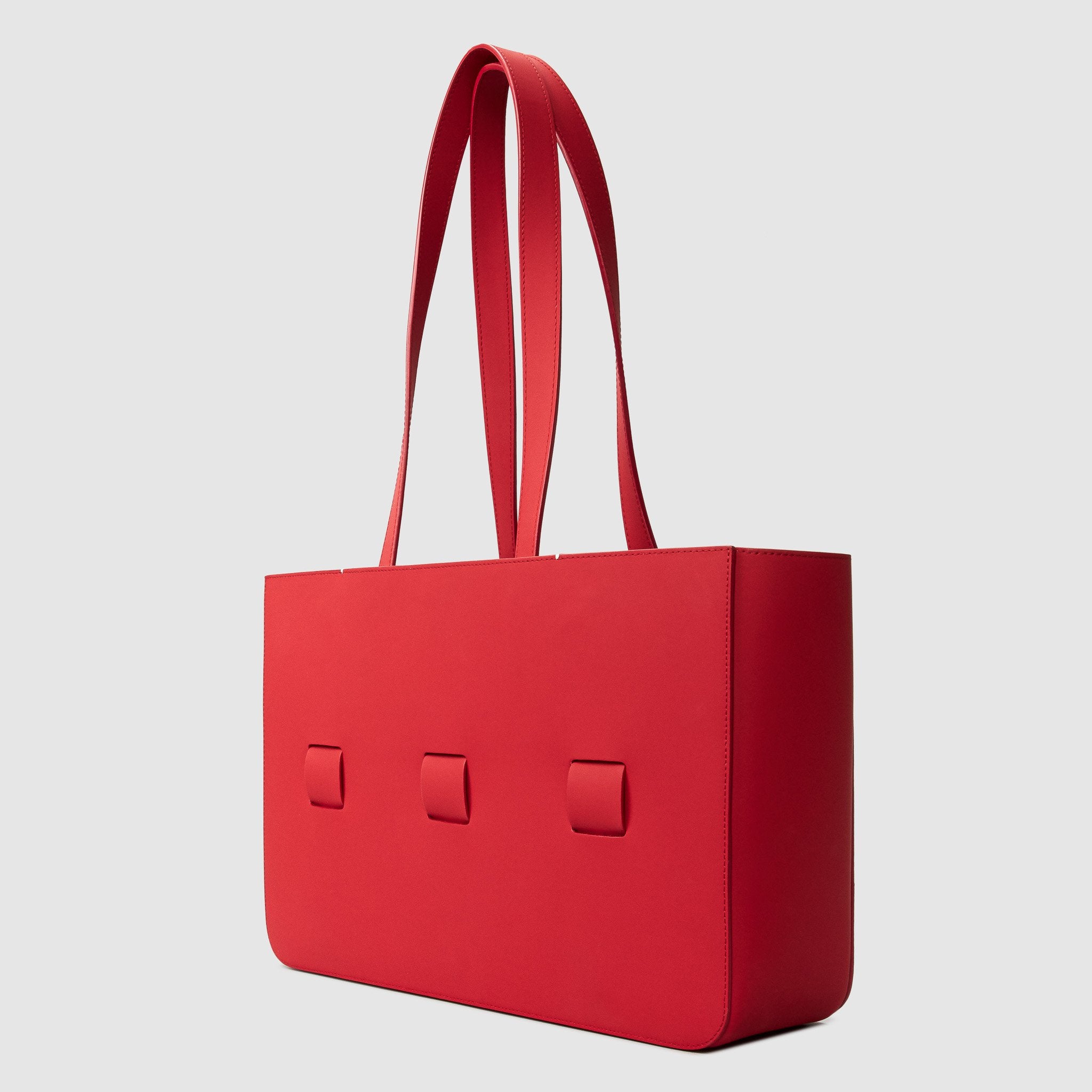 anson calder french calfskin leather tote _sport-red