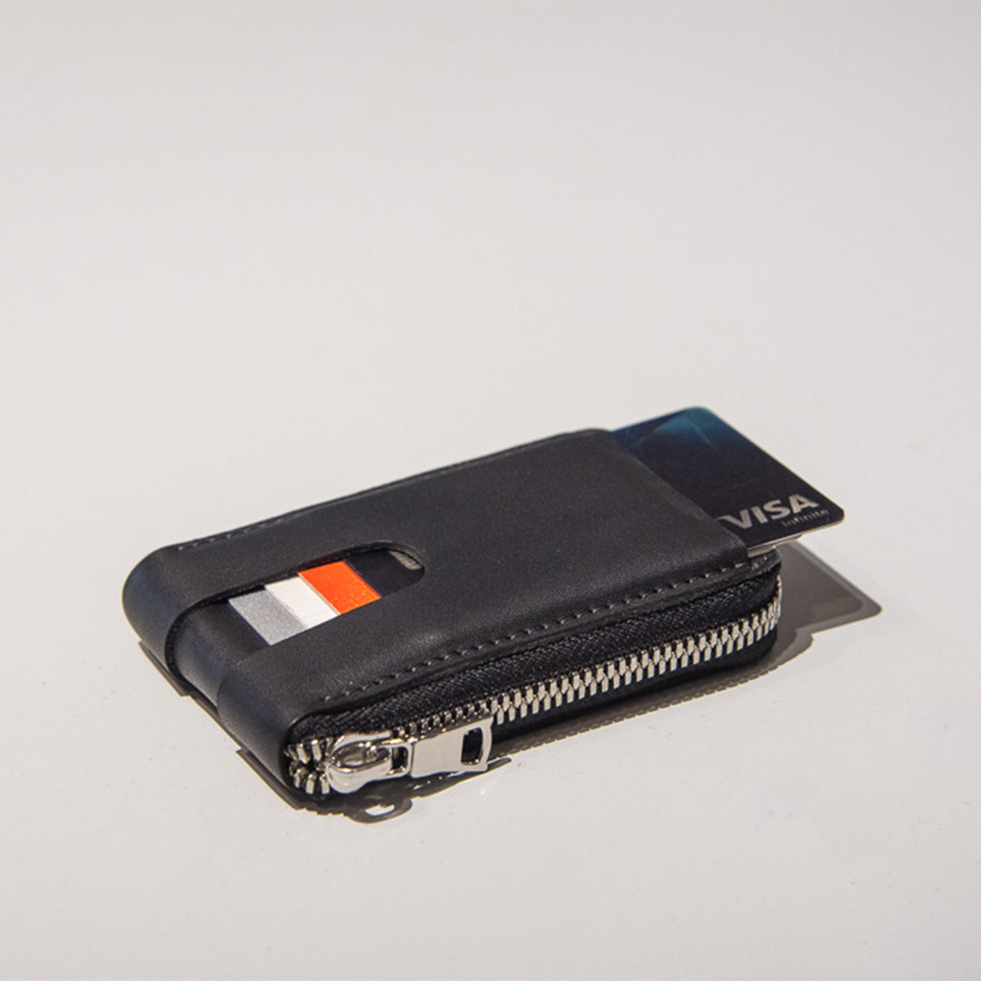 Anson Calder zip-around Wallet with zipper and pockets RFID french calfskin leather _all