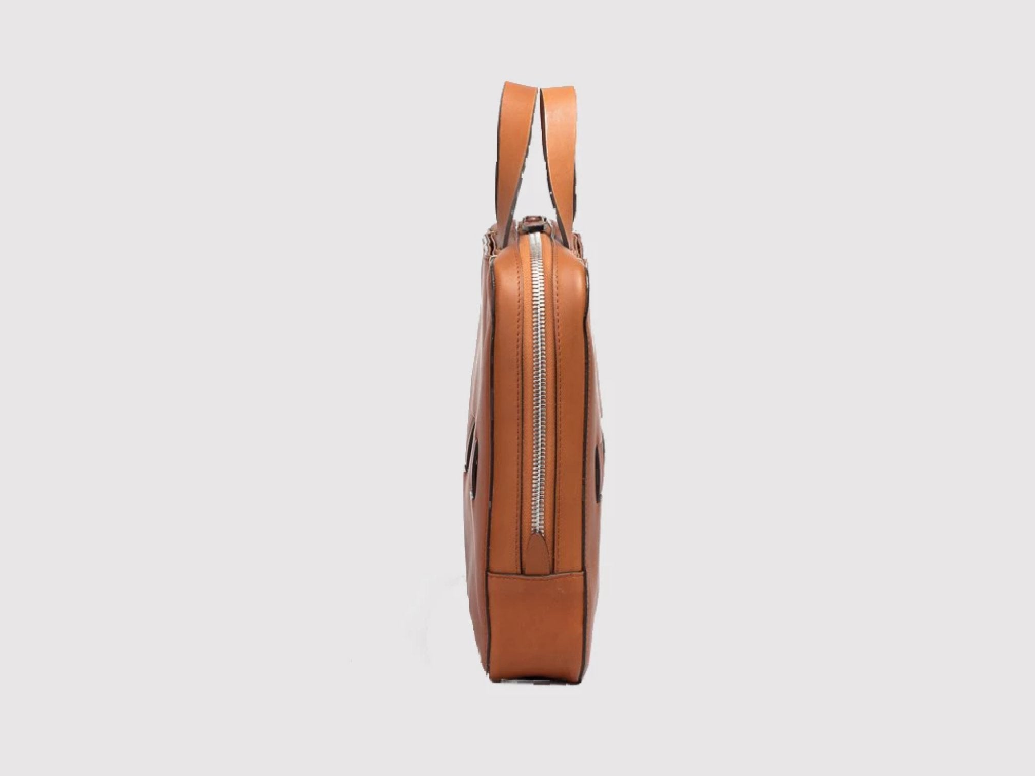 anson calder slim brief french calfskin leather *hover _cognac