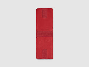 Anson Calder bifold or business card Wallet RFID french calfskin leather _red