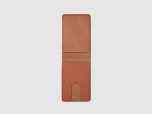 Anson Calder bifold Wallet with coin pocket RFID french calfskin leather _cognac