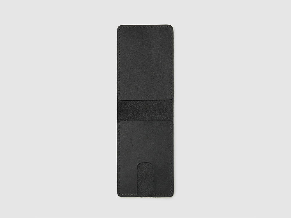 Anson Calder bifold Wallet with coin pocket RFID french calfskin leather _black