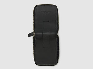 Anson Calder zip-around Wallet with zipper and pockets RFID french calfskin leather _black