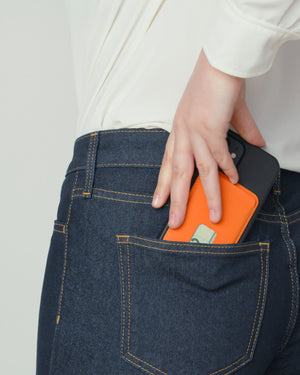 Anson Calder iPhone 12 Card wallet with magsafe french calfskin _FSHD-orange
