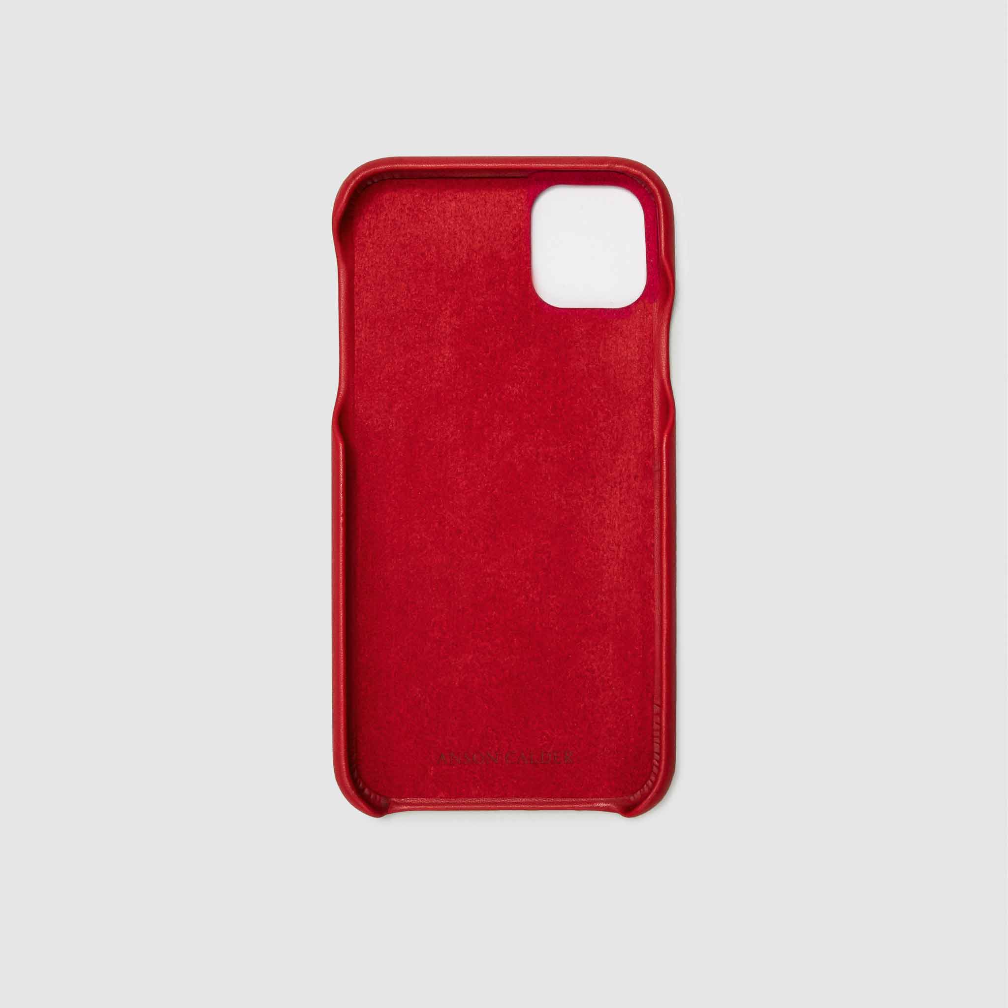 anson calder iphone case french calfskin 11 eleven pro max leather !iphone11pro-iphone11promax   _red